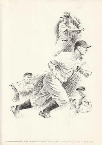 1967-73 Equitable Life Assurance Sports Hall of Fame #NNO Lou Gehrig Front