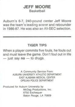 1987-88 Auburn Tigers Police #NNO Jeff Moore Back