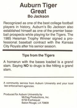 1987-88 Auburn Tigers Police #NNO Bo Jackson Back