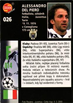 2000 Stadion World Stars #026 Alessandro Del Piero Back