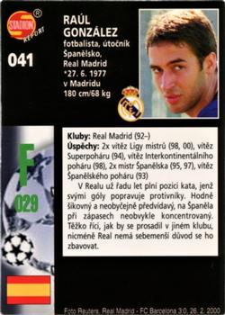 2000 Stadion World Stars #041 Raul Gonzalez Back