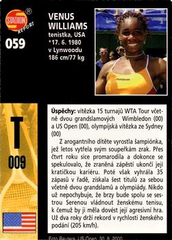2000 Stadion World Stars #059 Venus Williams Back