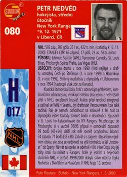2000 Stadion World Stars #080 Petr Nedved Back