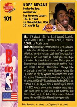 2000 Stadion World Stars #101 Kobe Bryant Back