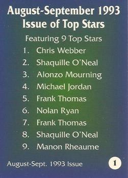 1993 Top Stars Magazine #1 Chris Webber Back