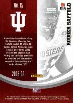 2016 Panini Indiana Hoosiers - Silver #15 Rodger Saffold Back
