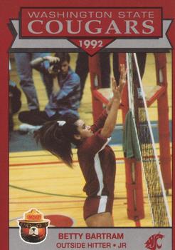 1992 Washington State Cougars Smokey #NNO Betty Bartram Front