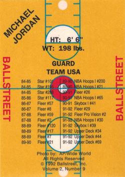 1992 Ballstreet #NNO Michael Jordan Back