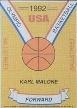 1992 Ballstreet #NNO Karl Malone Back