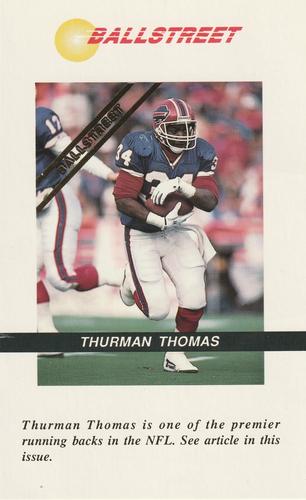 1992 Ballstreet - Jumbo 4x6 #23 Thurman Thomas Front
