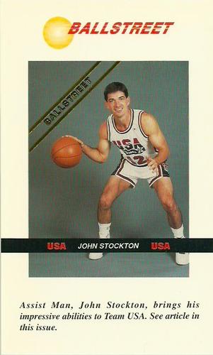 1992 Ballstreet - Jumbo 4x6 #49 John Stockton Front