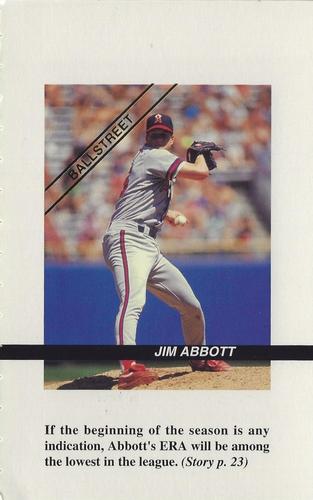 1992 Ballstreet - Jumbo 4x6 #56 Jim Abbott Front