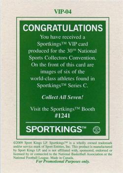 2009 Sportkings Series C - 2009 NSCC Sportkings VIP Promotion #VIP-04 Jerry West / Byron Nelson / Fred Perry / Mark Martin / Minnesota Fats / Jerry Rice Back
