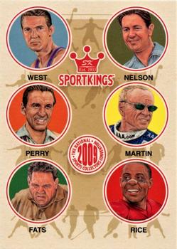 2009 Sportkings Series C - 2009 NSCC Sportkings VIP Promotion #VIP-04 Jerry West / Byron Nelson / Fred Perry / Mark Martin / Minnesota Fats / Jerry Rice Front