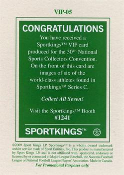 2009 Sportkings Series C - 2009 NSCC Sportkings VIP Promotion #VIP-05 Lennox Lewis / Reggie Jackson / Ian Thorpe / Kurt Warner / Seabiscuit / Jackie Joyner-Kersee Back