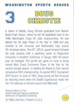1992 Snyder's Washington Sports Heroes #3 Doug Christie Back