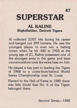 1982 TCMA Superstars #47 Al Kaline Back