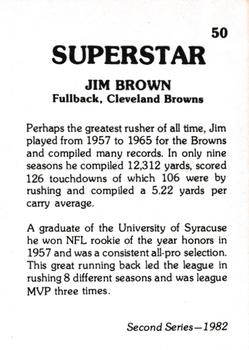 1982 TCMA Superstars #50 Jim Brown Back
