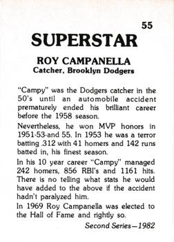 1982 TCMA Superstars #55 Roy Campanella Back