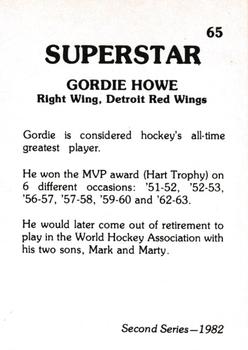 1982 TCMA Superstars #65 Gordie Howe Back