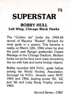 1982 TCMA Superstars #75 Bobby Hull Back