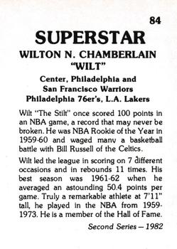 1982 TCMA Superstars #84 Wilt Chamberlain Back