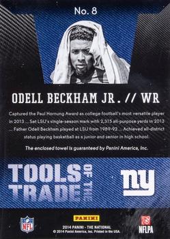 2014 Panini The National Convention - Tools of the Trade Towels Football Lava Flow #8 Odell Beckham Jr. Back