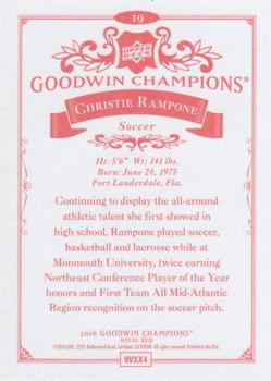 2016 Upper Deck Goodwin Champions - Royal Red #19 Christie Rampone Back
