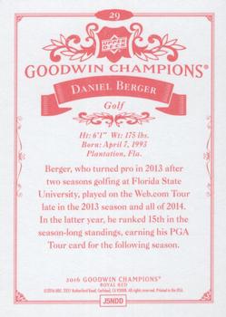 2016 Upper Deck Goodwin Champions - Royal Red #29 Daniel Berger Back