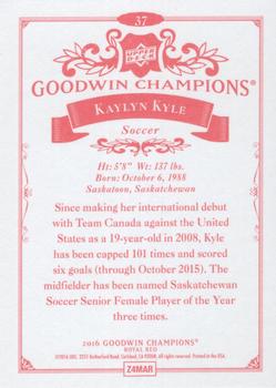 2016 Upper Deck Goodwin Champions - Royal Red #37 Kaylyn Kyle Back