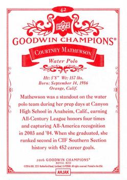 2016 Upper Deck Goodwin Champions - Royal Red #42 Courtney Mathewson Back