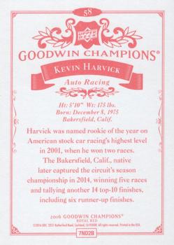 2016 Upper Deck Goodwin Champions - Royal Red #58 Kevin Harvick Back