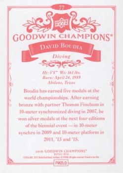 2016 Upper Deck Goodwin Champions - Royal Red #77 David Boudia Back