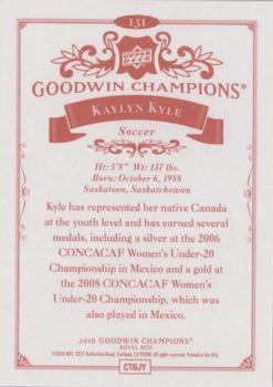 2016 Upper Deck Goodwin Champions - Royal Red #131 Kaylyn Kyle Back