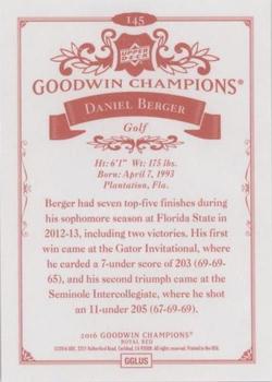 2016 Upper Deck Goodwin Champions - Royal Red #145 Daniel Berger Back