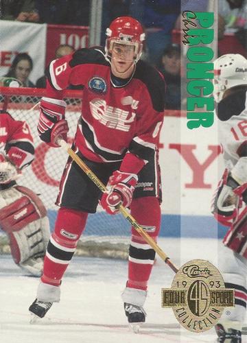 Chris Pronger #44 (Hartford Whalers) first NHL goal Nov 6, 1993 (Classic  NHL) 