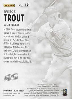 2016 Panini Black Friday #12 Mike Trout Back