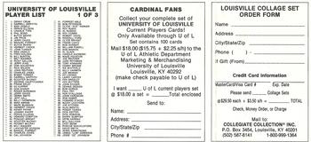 1989-90 Collegiate Collection Louisville Cardinals - Checklists #1 Checklist 1 Front