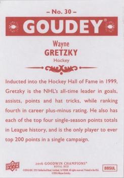 2016 Upper Deck Goodwin Champions - Goudey Royal Red #30 Wayne Gretzky Back