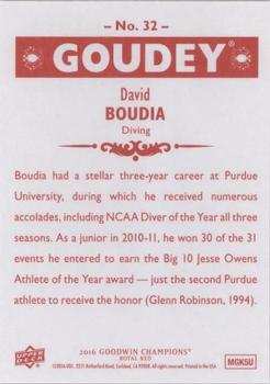 2016 Upper Deck Goodwin Champions - Goudey Royal Red #32 David Boudia Back