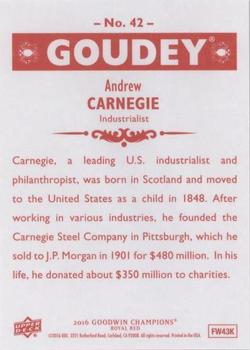 2016 Upper Deck Goodwin Champions - Goudey Royal Red #42 Andrew Carnegie Back