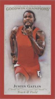 2016 Upper Deck Goodwin Champions - Royal Red Minis #21 Justin Gatlin Front