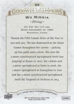 2017 Upper Deck Goodwin Champions #89 Wu Minxia Back