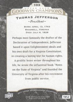 2017 Upper Deck Goodwin Champions #103 Thomas Jefferson Back