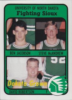 1991-92 North Dakota Fighting Sioux #3 Ben Jacobson / Steve McAndrew / David Robertson Front