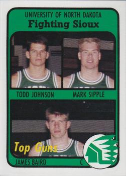 1991-92 North Dakota Fighting Sioux #5 Todd Johnson / Mark Sipple / James Baird Front