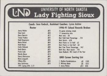 1991-92 North Dakota Fighting Sioux #7 Women's Basketball Back