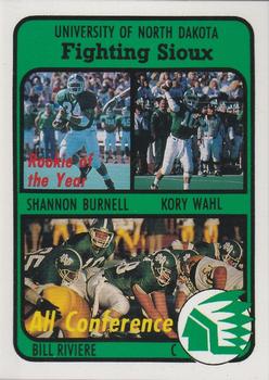 1991-92 North Dakota Fighting Sioux #12 Shannon Burnell / Kory Wahl / Bill Riviere Front