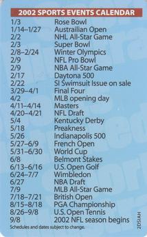 2002 Sports Illustrated Event Schedules #NNO Michael Jordan Back