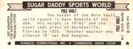 1976 Sugar Daddy Sports World Series 1 #8 Pole Vault Back
